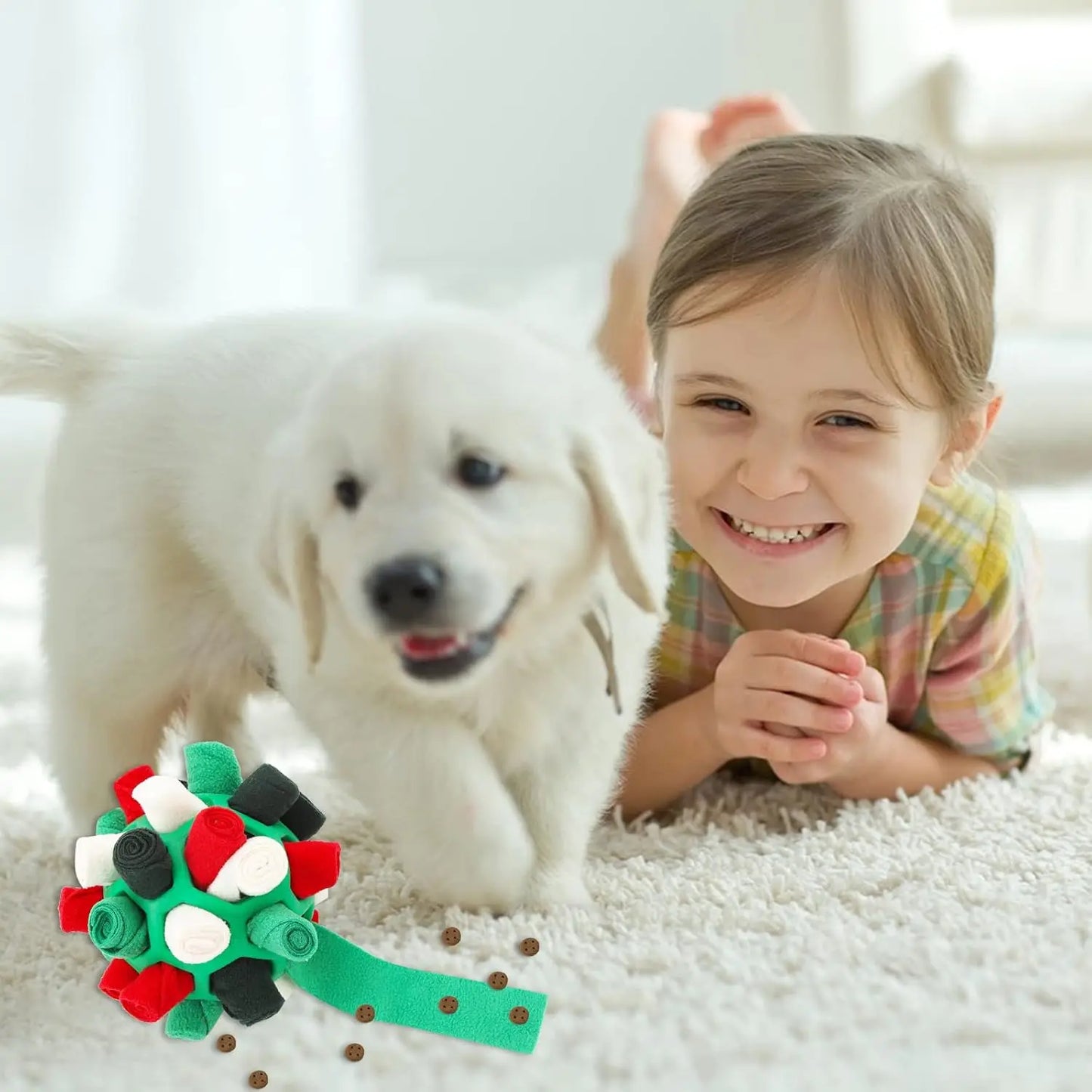 Dog Toy Puzzle -- Snuffle Ball (Encourages Foraging Skills!)