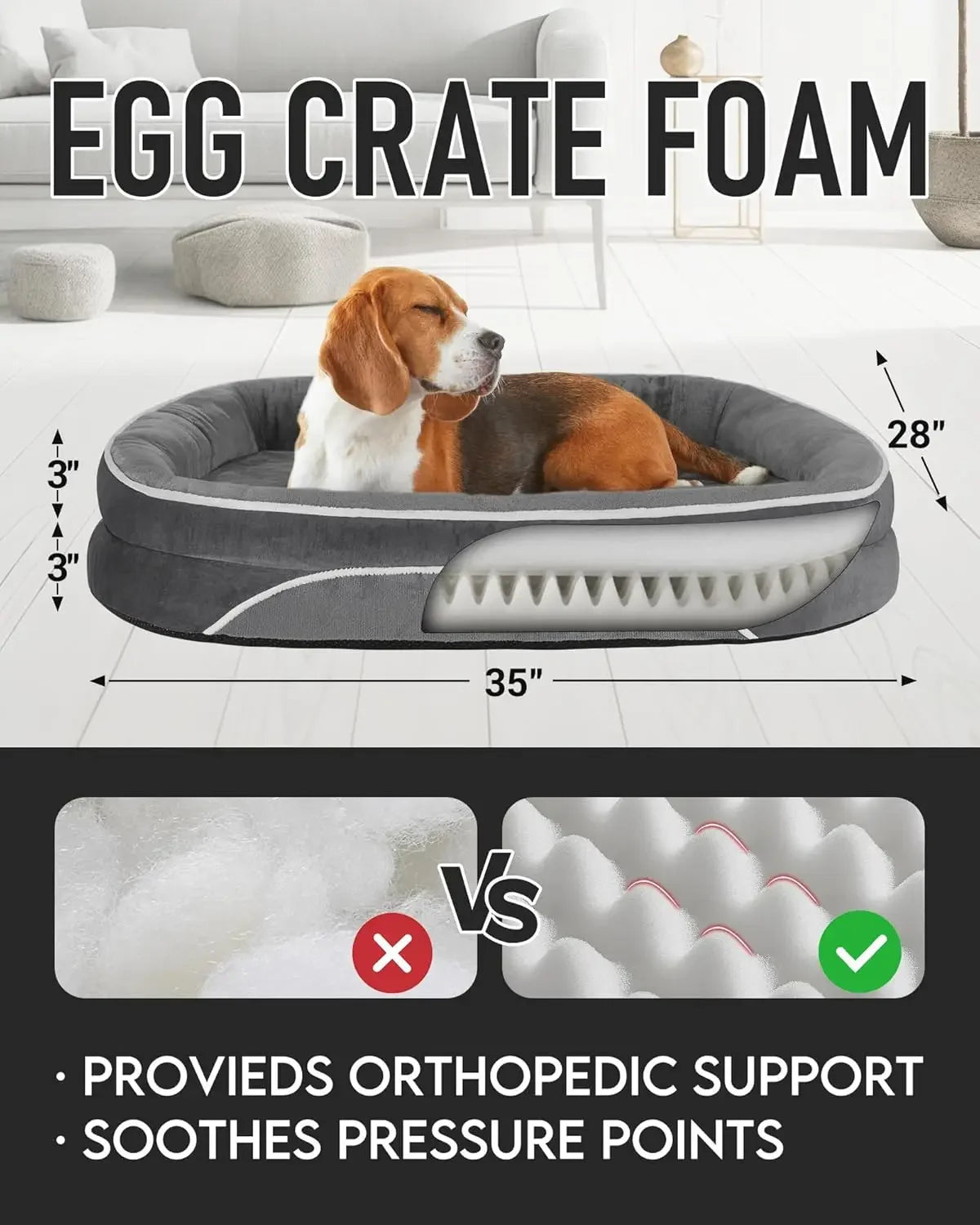 Orthopedic Pet Bed with Tear-Resistant Fabric