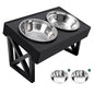 Slow-Feeder Elevated Dog Bowls -- Several Adjustable Heights