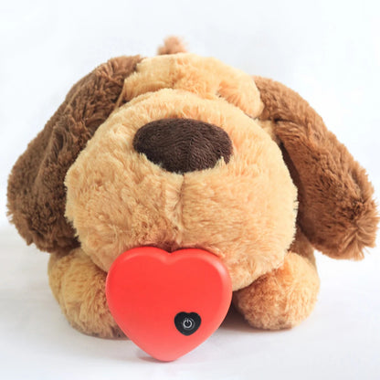 Pet Chew Toy -- Smart Plush Puppy with Built-In Heartbeat