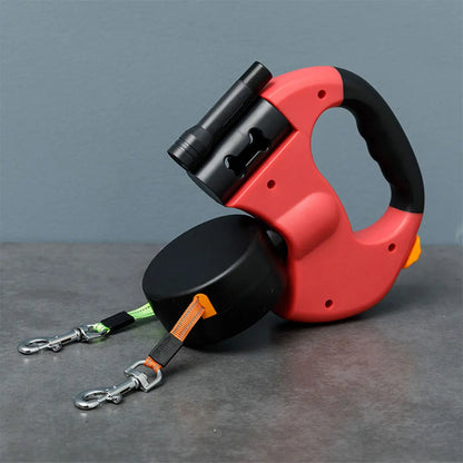 Double Headed Dog Leash with LED Light