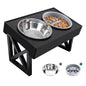 Slow-Feeder Elevated Dog Bowls -- Several Adjustable Heights