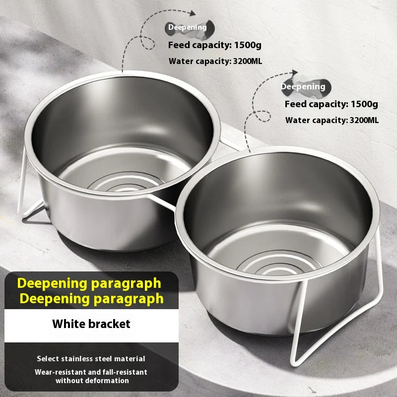 Large Stainless Steel Dog Slow Food Bowl with Thickened Stand Elevated  Pets Products Supplies Feeders Accessories Tip Proof