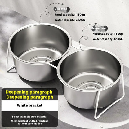 Large Stainless Steel Dog Slow Food Bowl with Thickened Stand Elevated  Pets Products Supplies Feeders Accessories Tip Proof