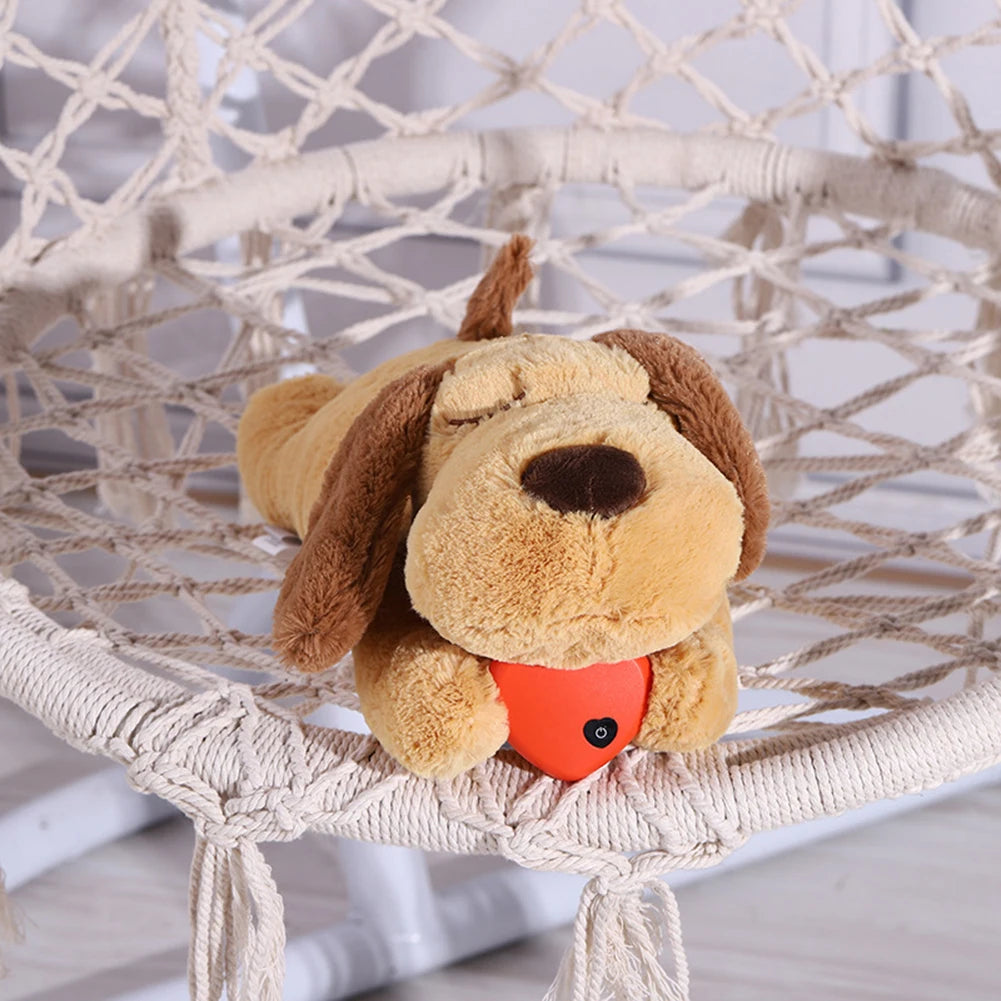 Pet Chew Toy -- Smart Plush Puppy with Built-In Heartbeat