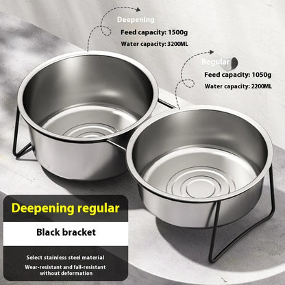 Large Stainless Steel Dog Slow Food Bowl with Thickened Stand Elevated  Pets Products Supplies Feeders Accessories Tip Proof