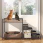 Pet Bunk Bed with Stairs and Storage