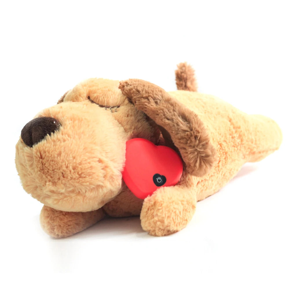 Pet Chew Toy -- Smart Plush Puppy with Built-In Heartbeat