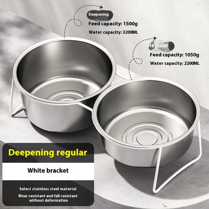 Large Stainless Steel Dog Slow Food Bowl with Thickened Stand Elevated  Pets Products Supplies Feeders Accessories Tip Proof