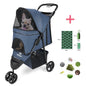 Three-Wheel Folding Pet Stroller with Storage Basket