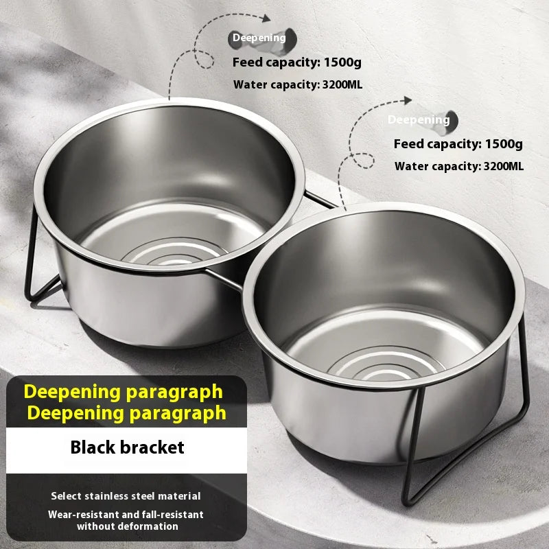 Large Stainless Steel Dog Slow Food Bowl with Thickened Stand Elevated  Pets Products Supplies Feeders Accessories Tip Proof
