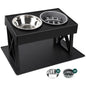 Slow-Feeder Elevated Dog Bowls -- Several Adjustable Heights