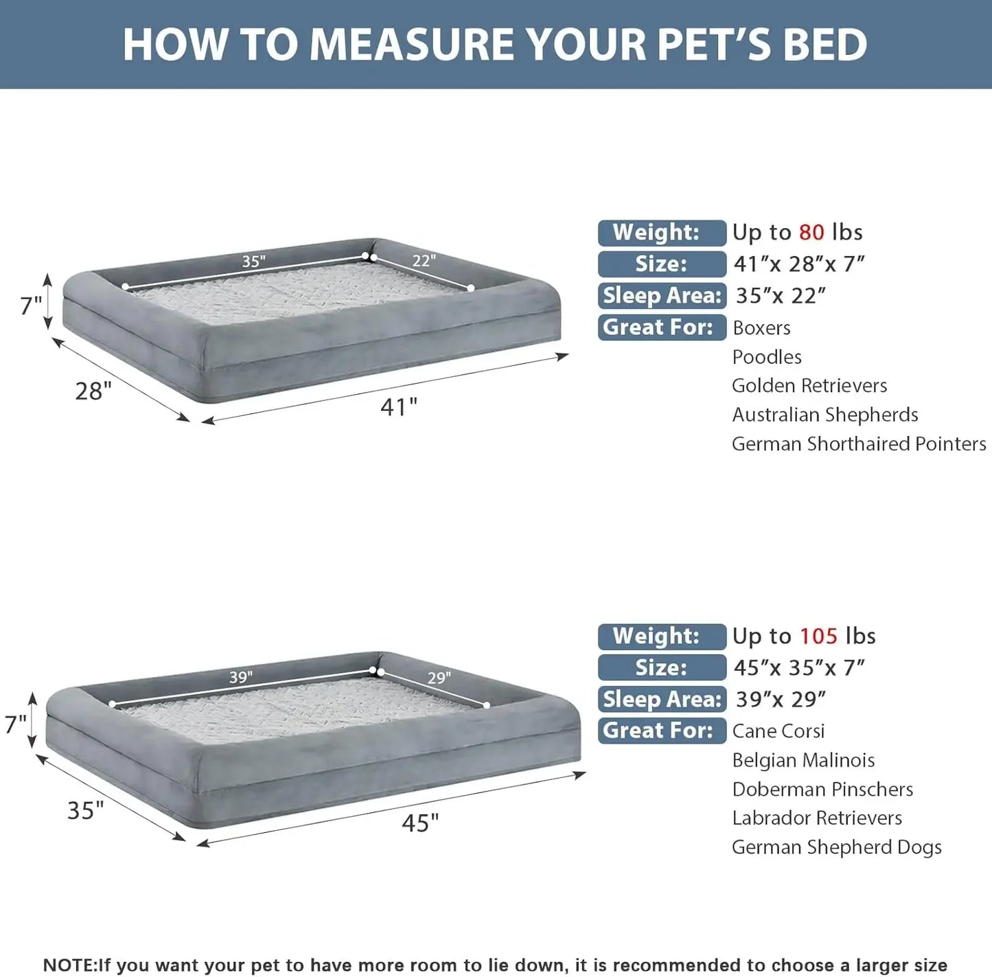 Large Orthopedic Dog Bed
