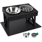 Slow-Feeder Elevated Dog Bowls -- Several Adjustable Heights