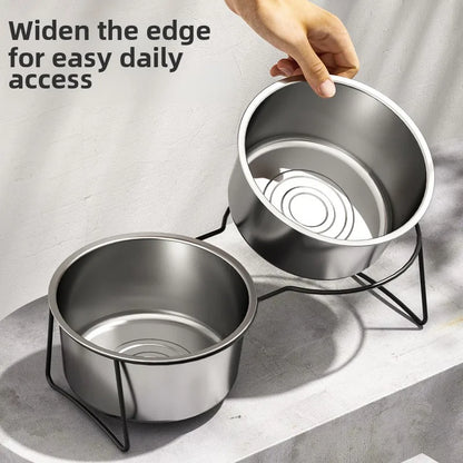 Large Stainless Steel Dog Slow Food Bowl with Thickened Stand Elevated  Pets Products Supplies Feeders Accessories Tip Proof