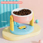 Pet Feeder Slow Feed Bowls Double Bowls Foldable With 3 Adjustable Height Suitable For Pets Of Different Heights