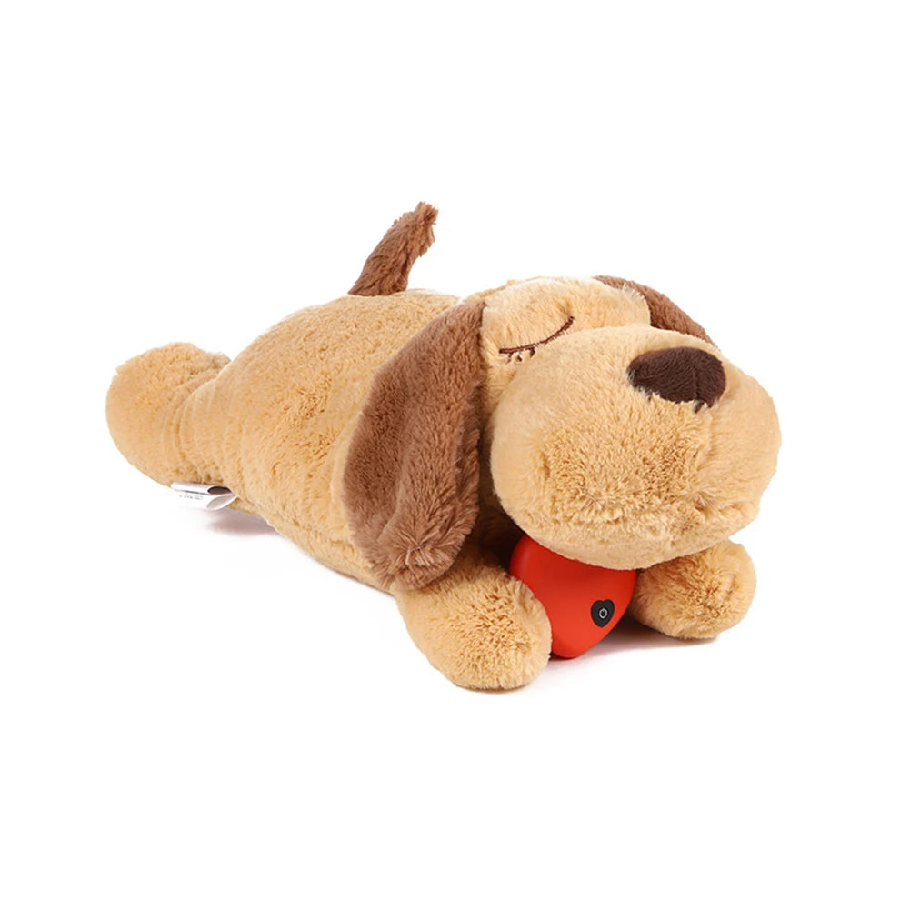 Pet Chew Toy -- Smart Plush Puppy with Built-In Heartbeat